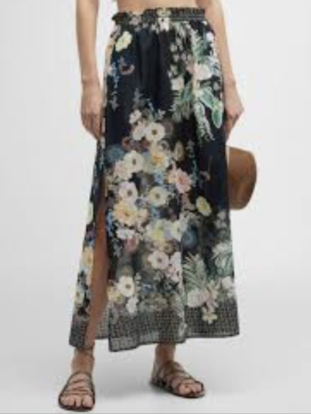 Johnny Was NWT Side-Tie Floral Maxi 100% Cotton Skirt XL